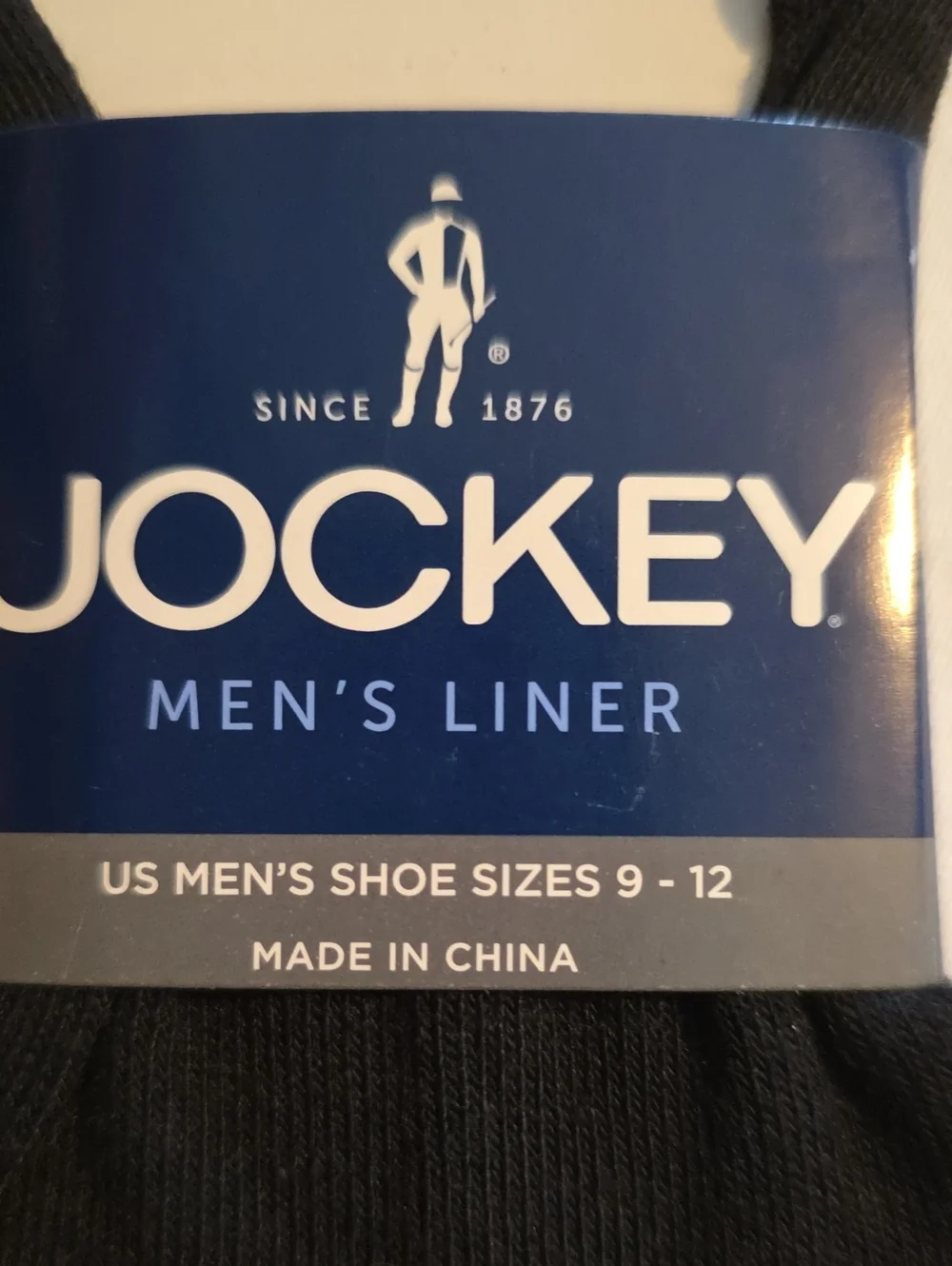 Jockey Men's No-Show Liner Socks - Black (2 Pack) Men's Shoe Sizes 9-12.